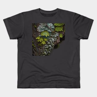 Closeup of Lichen on a Log Kids T-Shirt